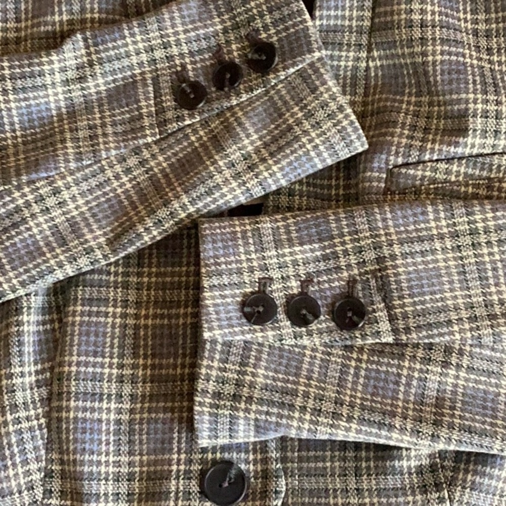 Anthropologie Tuxedo Cropped Blazer Houndstooth Sz 12 - Picture 7 of 9